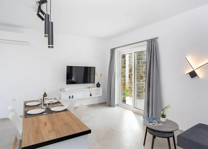 Naxos Cube Villa Panoramic Views Maisonette With Sea View 2 Min Walk To Plaka Beach 公寓